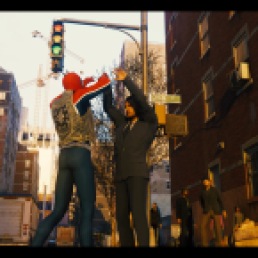Spider-Man PS4 Spider-Punk giving high-five